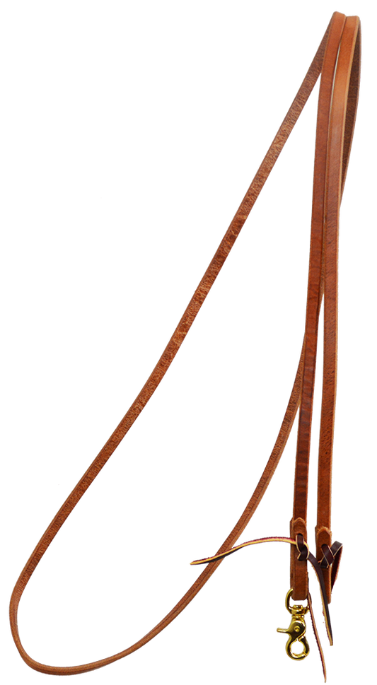 1/2" WATER LOOP HARNESS LEATHER ROPING REIN (NATURAL)