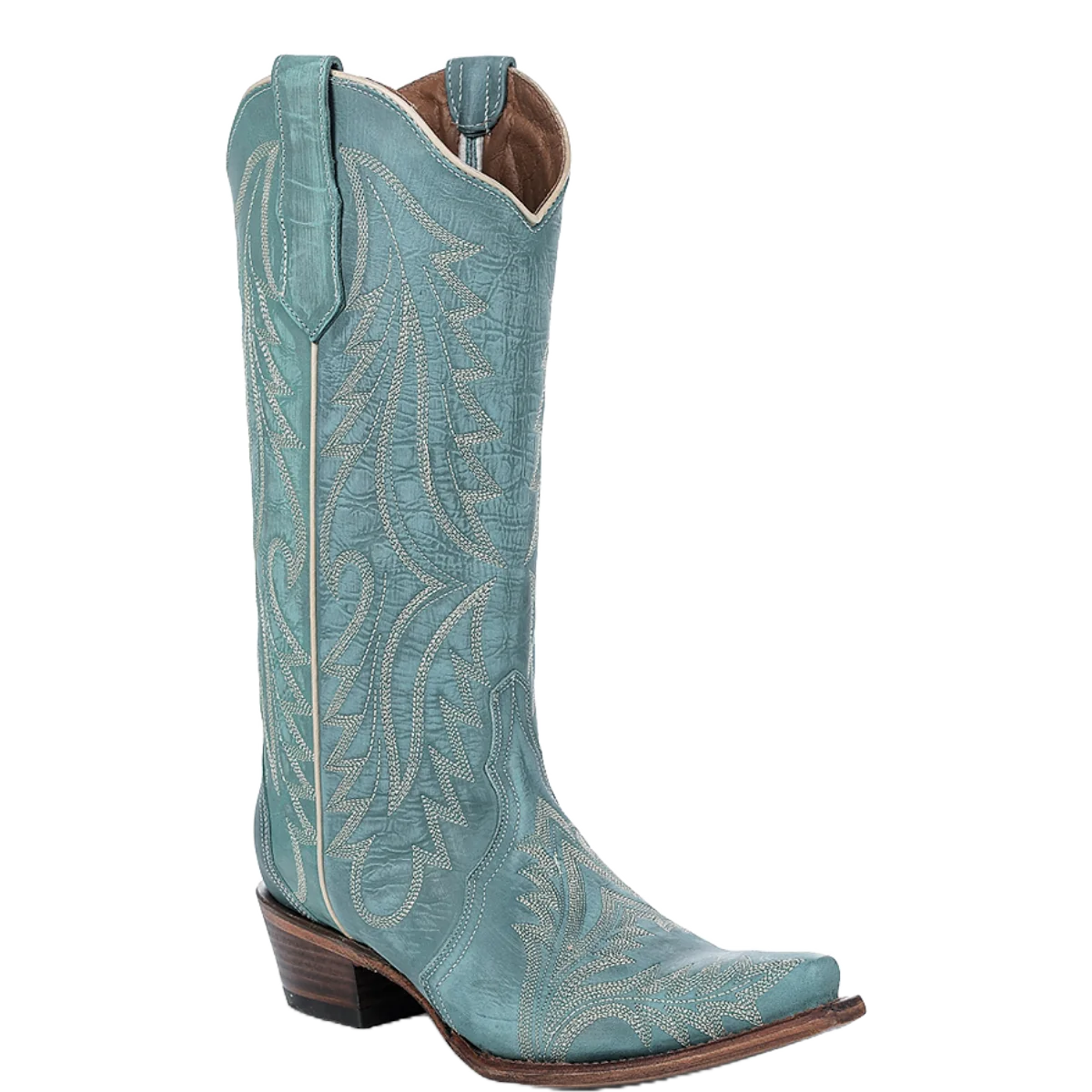 Ladies Turquoise Snip Toe Western Boots