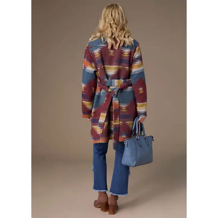 Ruby Belted Aztek Print Shacket