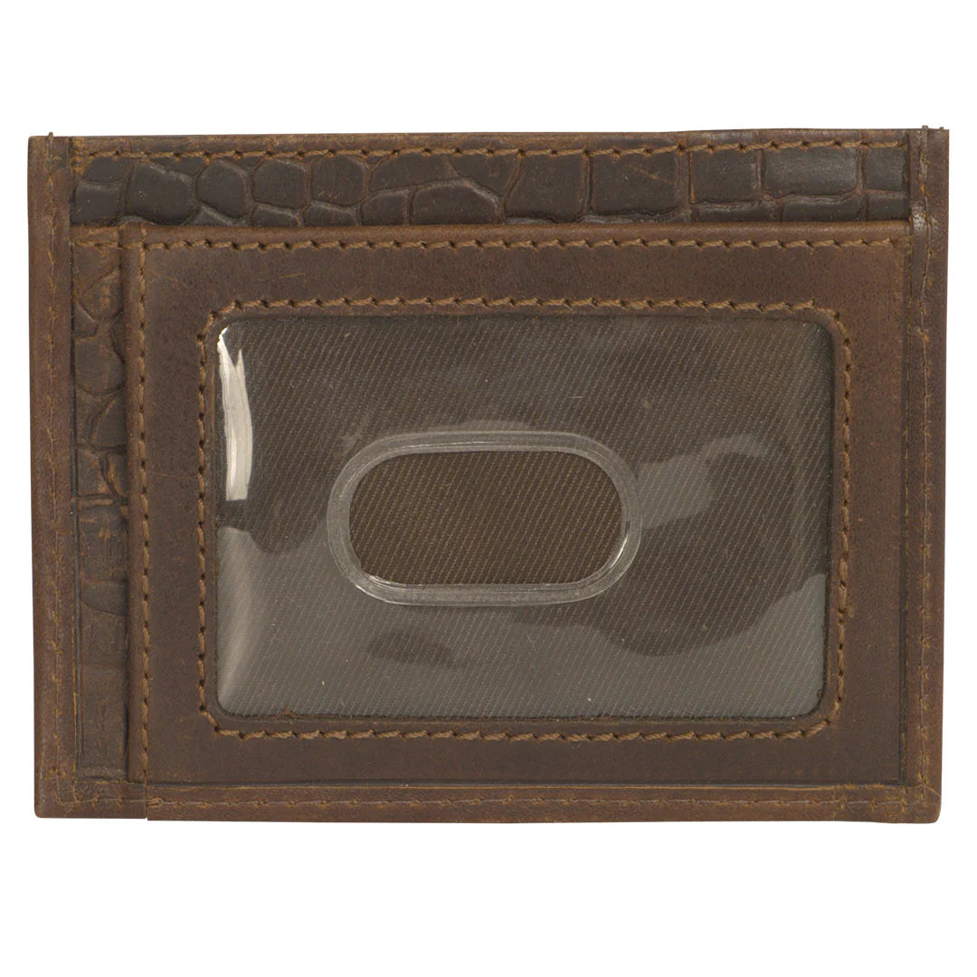 MEN'S CROC CARD WALLET