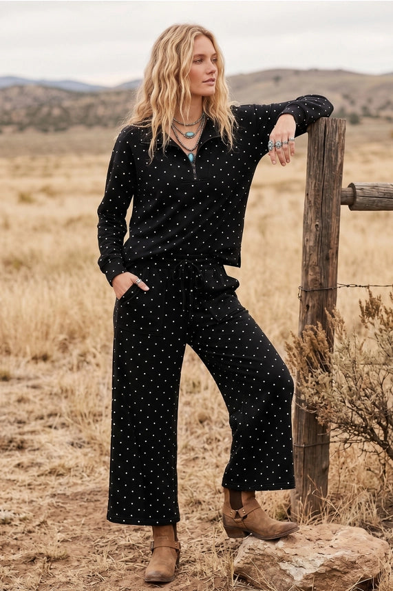 Scuba Polka Dot Half Zip Pullover