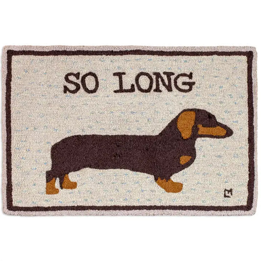 So Long Dachshund 2'x3' Hooked Wool Rug