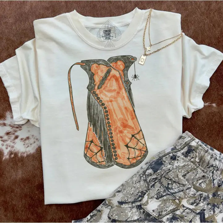 Spooky Cowboy Chaps - Cream Graphic Tee