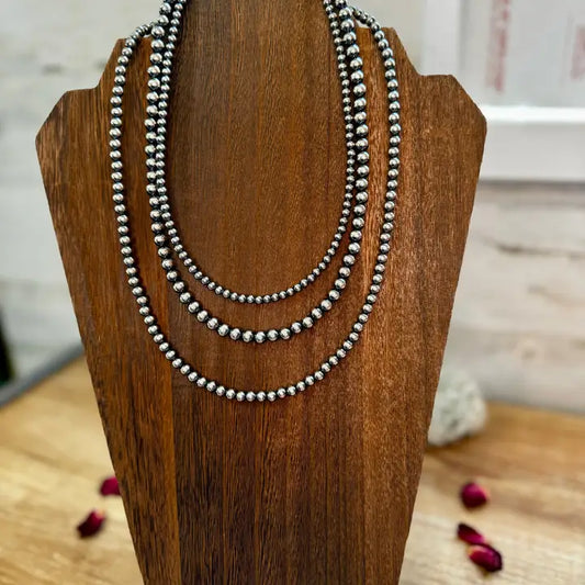 Sterling Silver Pearls Necklace 8mm 14in