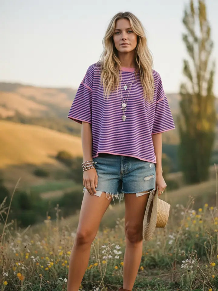 Striped Oversized Knit Top