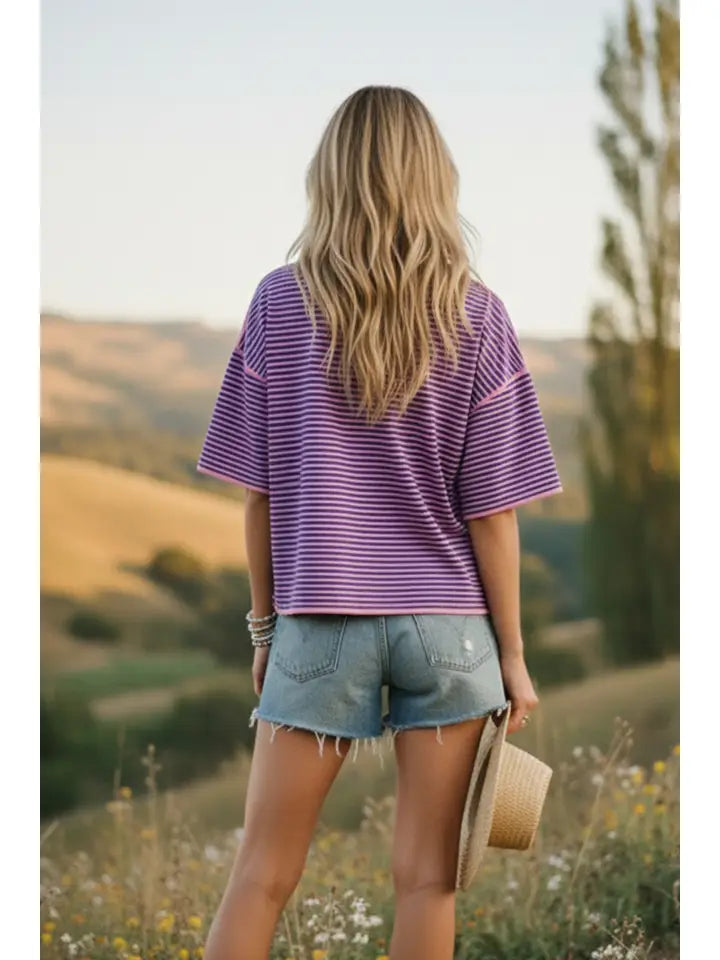 Striped Oversized Knit Top
