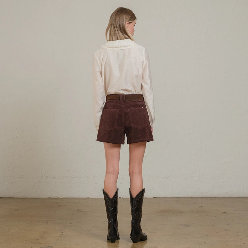 Suede High-Rise Shorts
