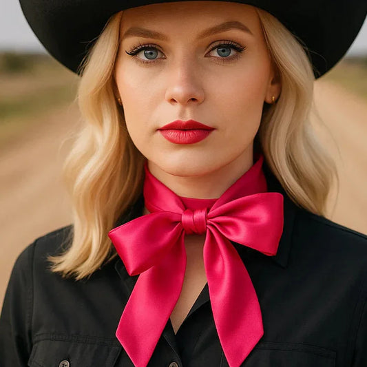 Hot Pink Western Skinny Mini Wild Rag Scarf / Cowgirl Necktie