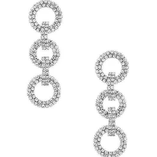 Three Ring Drop Rhinestone Earring