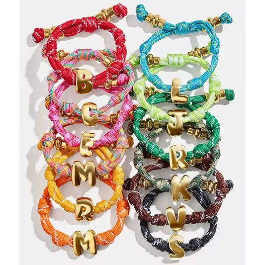 Trend Alert Initial Bubble Letter, Knot Bracelets