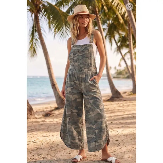 Tulip Washed Denim Relaxed Fit Overalls