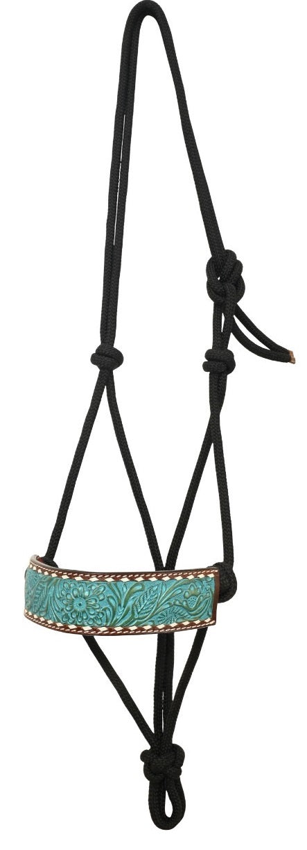 Turquoise Floral Carving Rope Halter