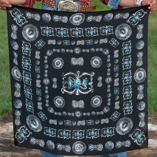 Turqs and Conchos Black Scarf