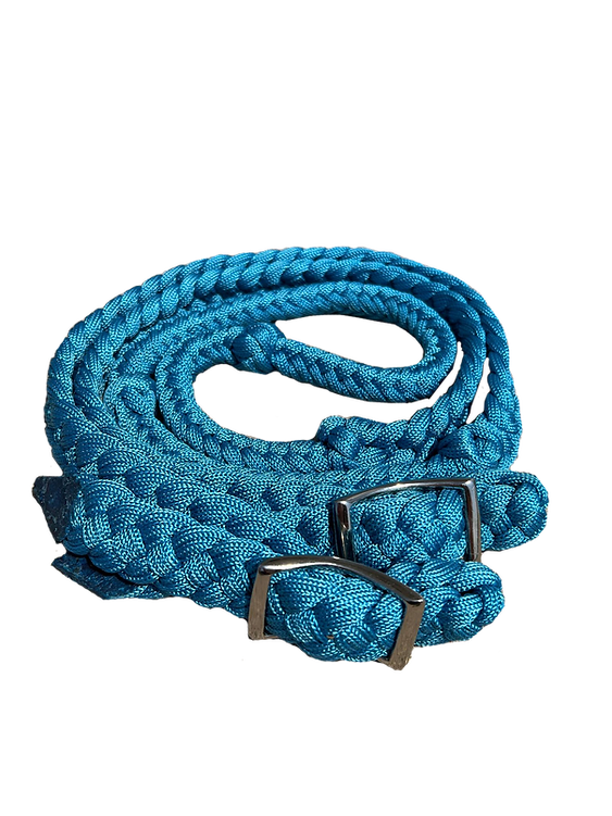 Turquoise Braided Adjustable Pony Reins