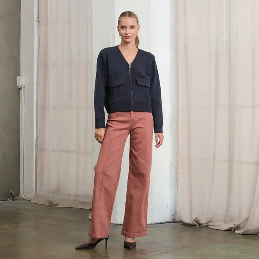 Vintage Seam Wide Denim Rust