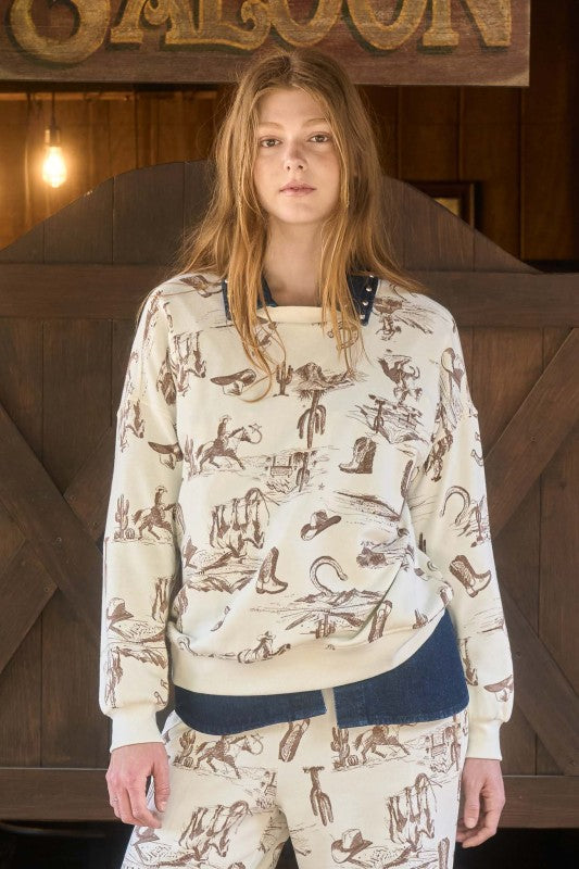 Western Print Jogger Set