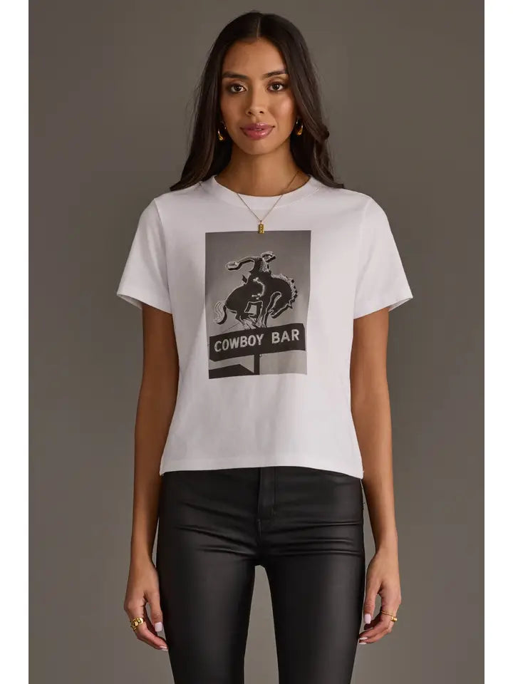 White Cowboy Bar Graphic Tee