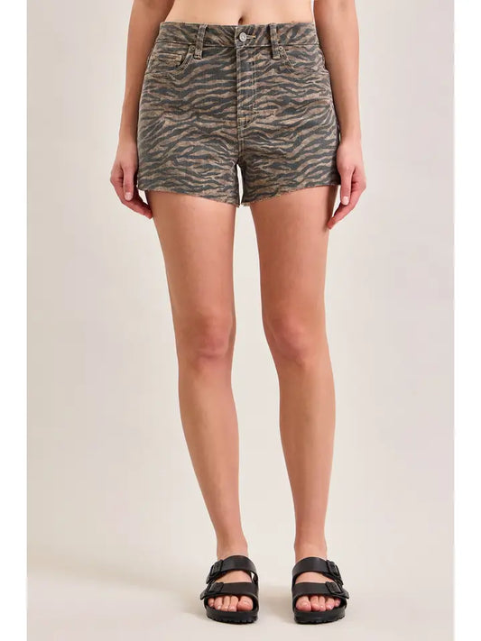 3” Inseam High Rise Tiger Print Kenzie Short