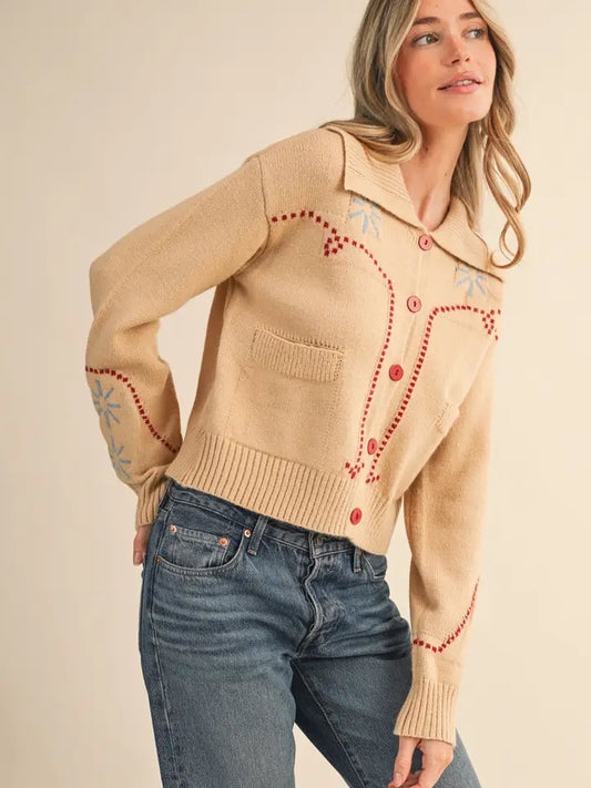 Western Design Sweater Cardigan