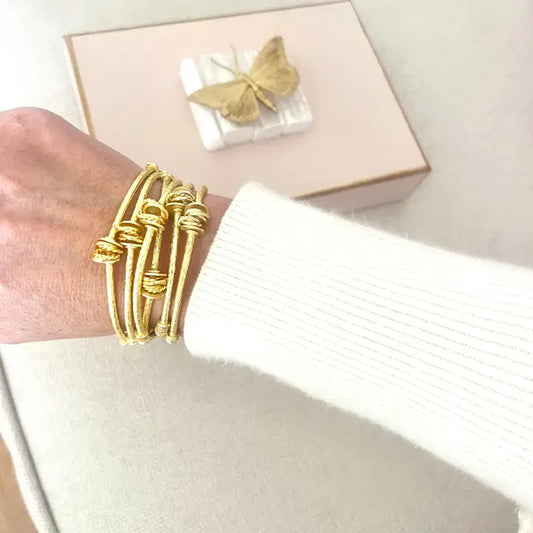 Hammered Gold Bracelets