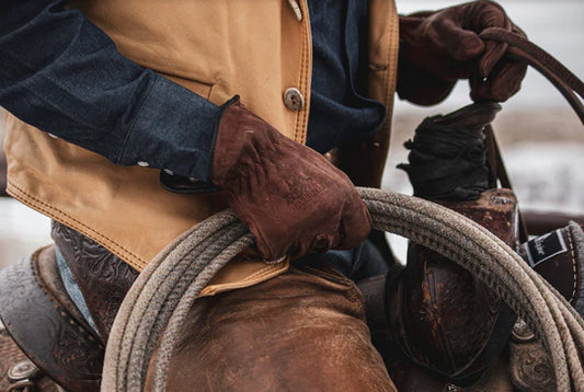 Redrock Double Wedge Brown Regular Duty Cowhide Driver Gloves XSP
