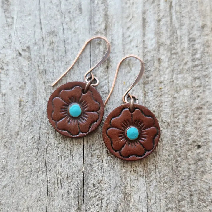 "Baylor" Handmade Leather Earrings
