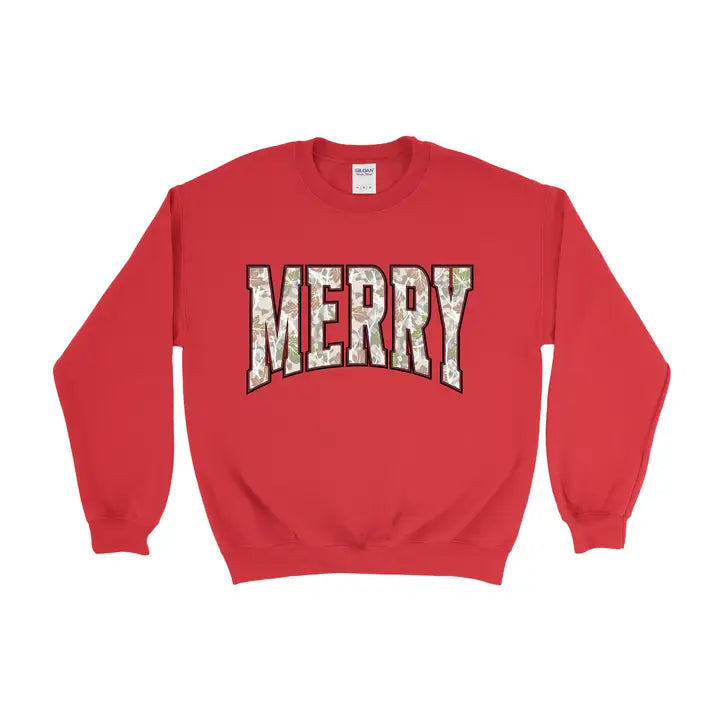 Camo Merry Christmas Graphic Sweatshirt