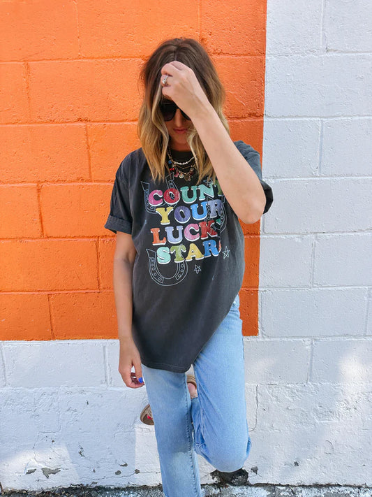 count your lucky stars graphic tee