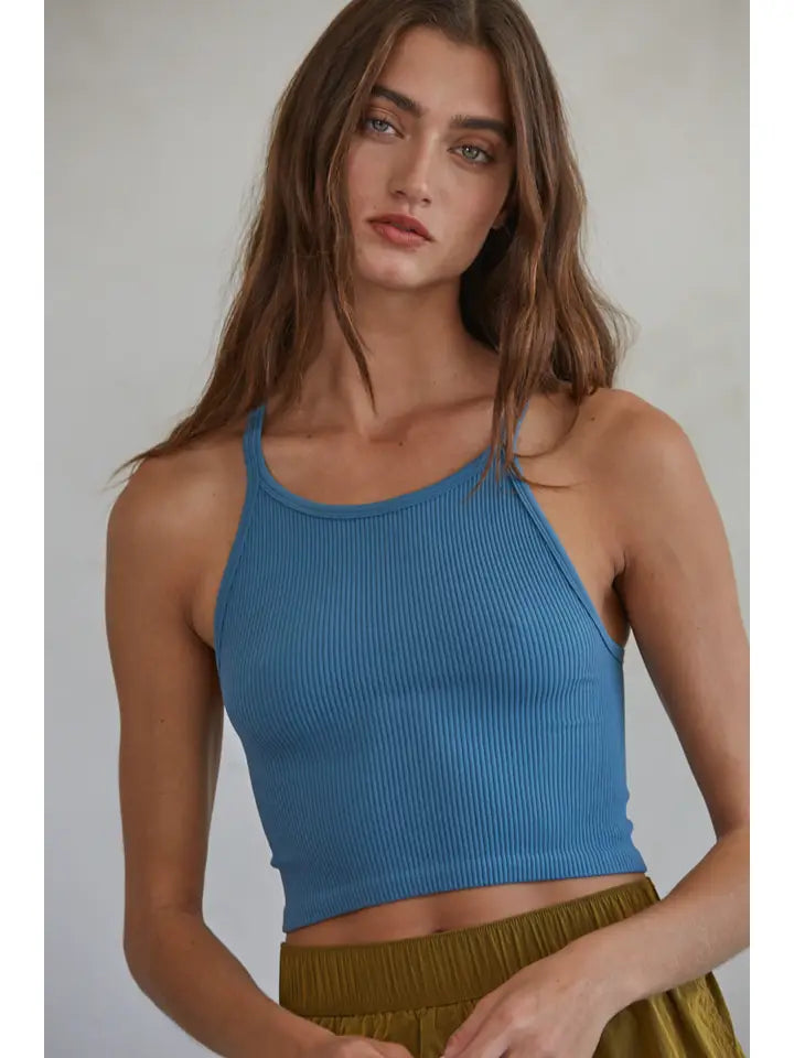 High Quality Seamless Sleeveless Halter Neck Top