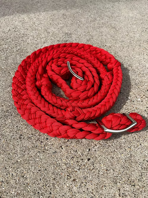 Red Braided Adjustable Pony Reins