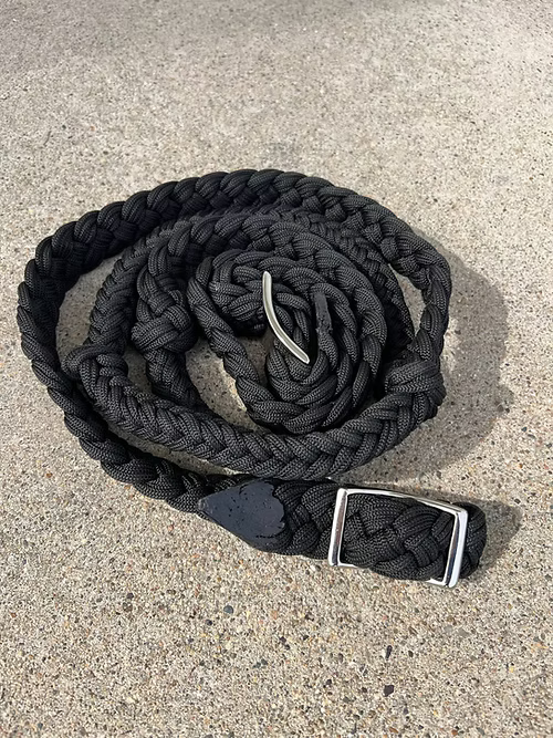 Black Braided Adjustable Pony Reins