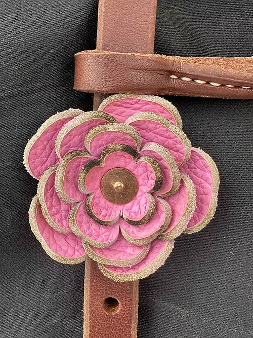 Pony Flower Headstall | Dark Oil