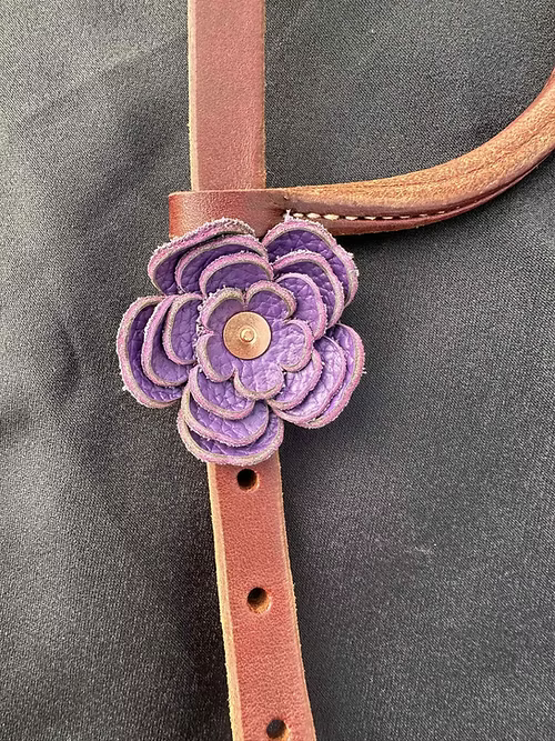 Pony Flower Headstall | Dark Oil