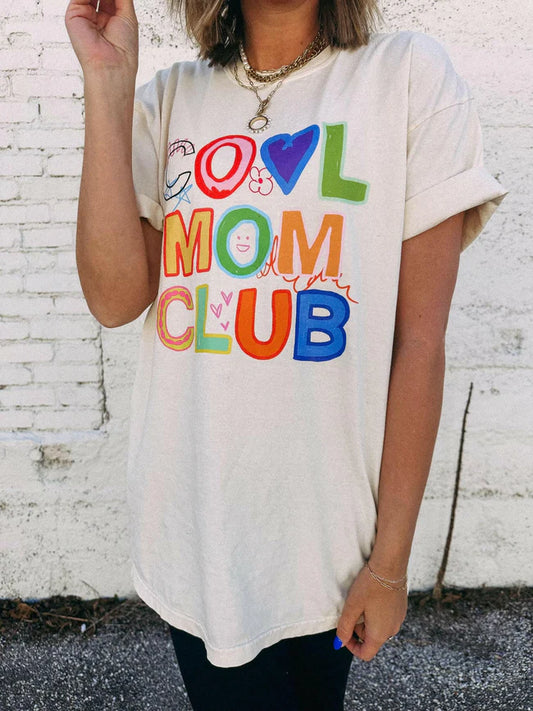 funky cool mom club graphic tee - ivory