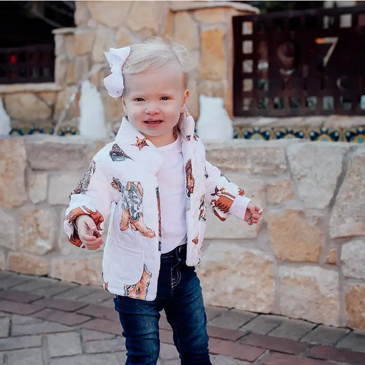 Hook 'em Thunderbird Boots Youth Quilted Snap Jacket