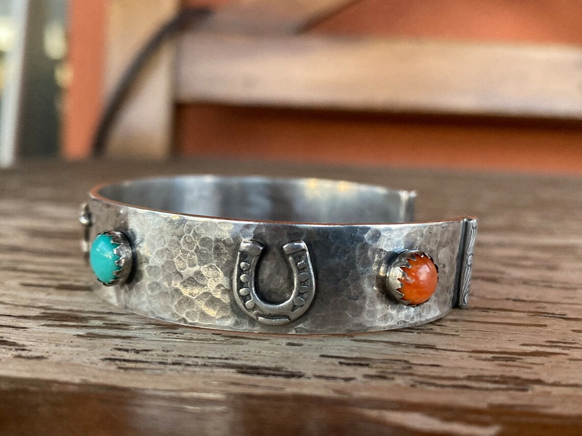 Running Horse Cuff W/ Turquoise