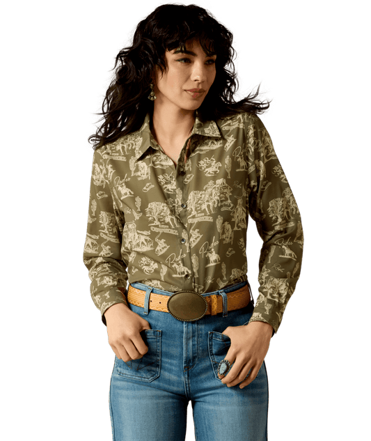 Ariat Homestyle Moss Green L/S Shirt