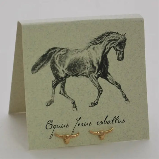 Longhorn Stud Earrings - Gold Natural History