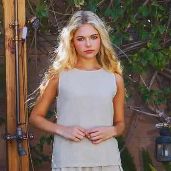 Natural Linen Textured Romper