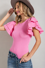 RUFFLE SLEEVE SWEATER BODYSUIT