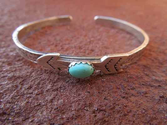 Arrow & Turquoise Hammered Cuff