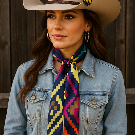 Multi Colored Western Skinny Mini Wild Rag Scarf / Cowgirl Necktie