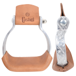 Aluminum Engraved Youth Slanted Stirrup 2-inch Deep