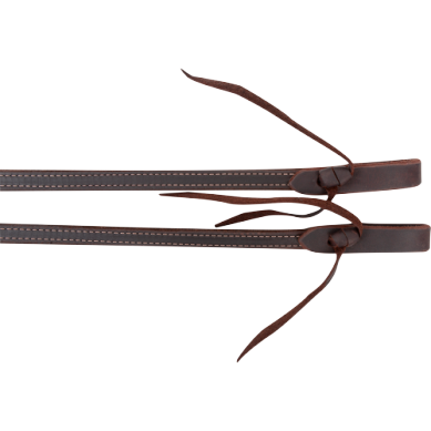 Split Reins 5/8-inch Thick Tied Ends with Double Stitched Light Latigo