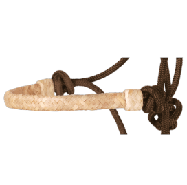 HALTERBRRN Rope Halter Brown w Rawhide