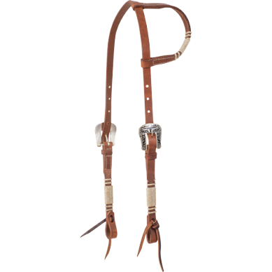 Slip Ear Headstall with Braided Rawhide