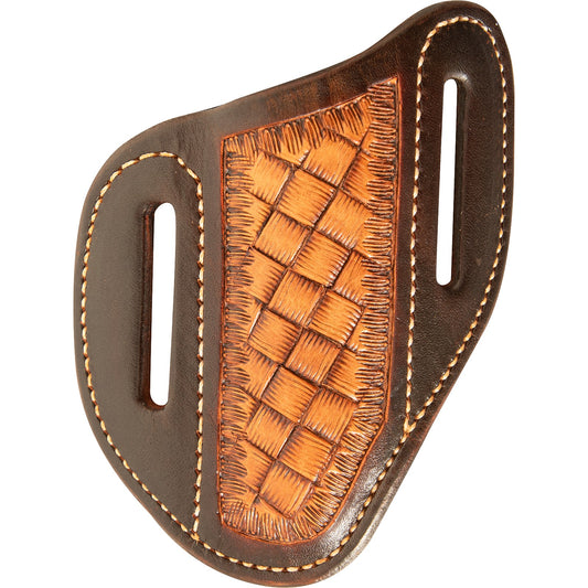 Leather Angled Knife Scabbard, Mini Weave