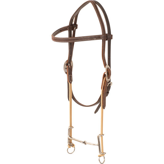 Loomis Browband Headstall and Draw Gag Bit with Smooth Bar