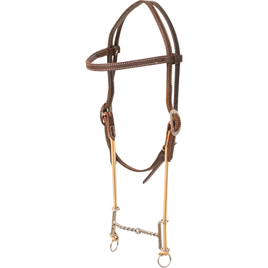 Loomis Browband Headstall and Draw Gag Bit with Twisted Wire