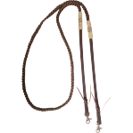 ROPING REIN W/ RAWHIDE BUTTON BROWN